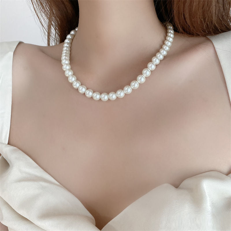 Classic Elegant White Pearl Chokers Necklace