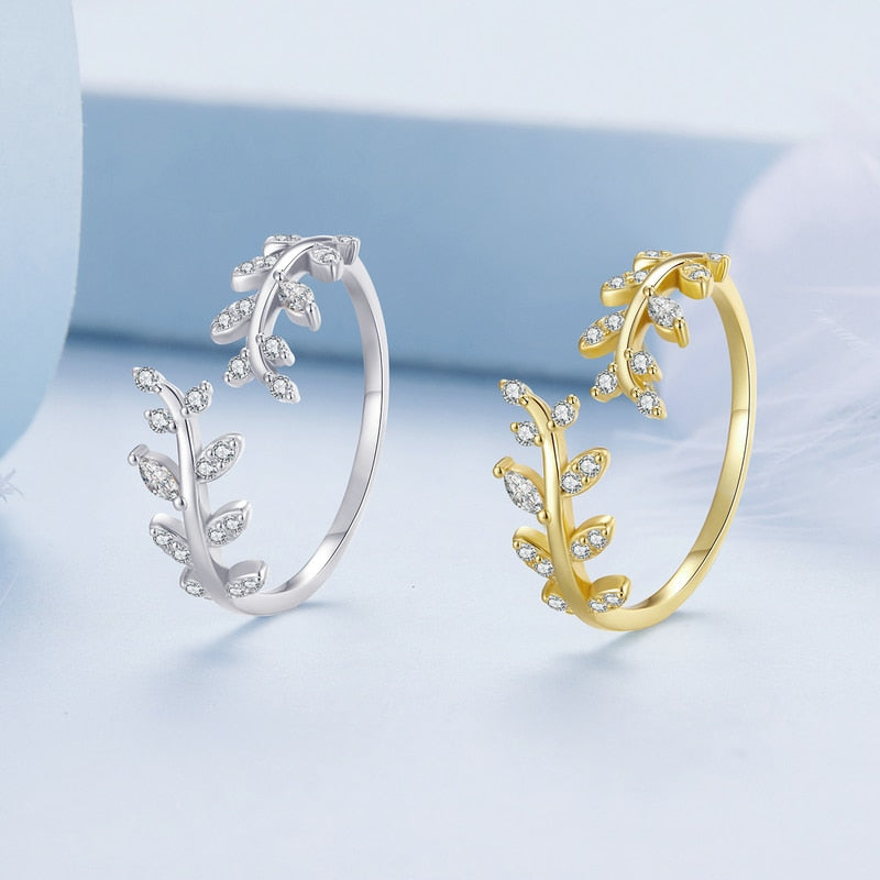 Delicate Leaf Open Ring