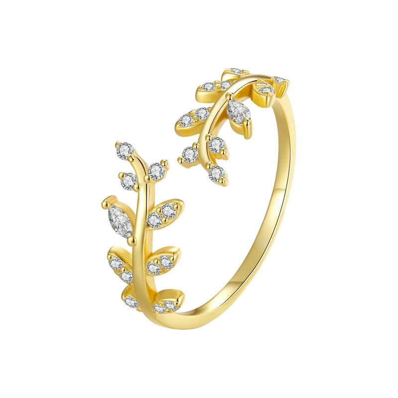 Delicate Leaf Open Ring