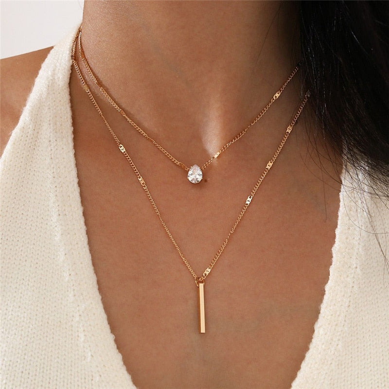 Star charm deals layered chain necklace