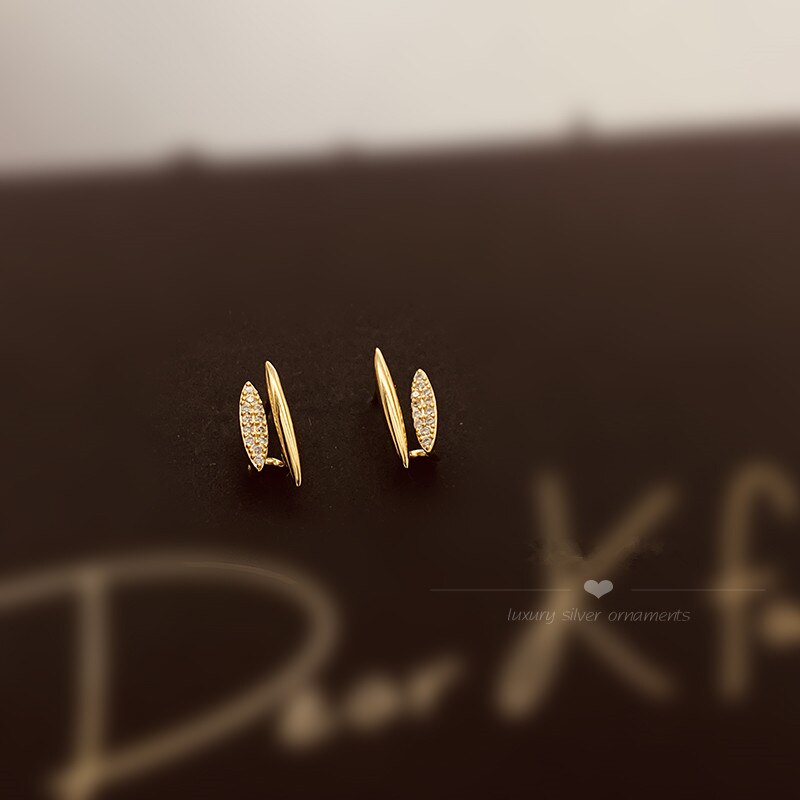 Temperament Inlaid Zircon Double Layer Earrings