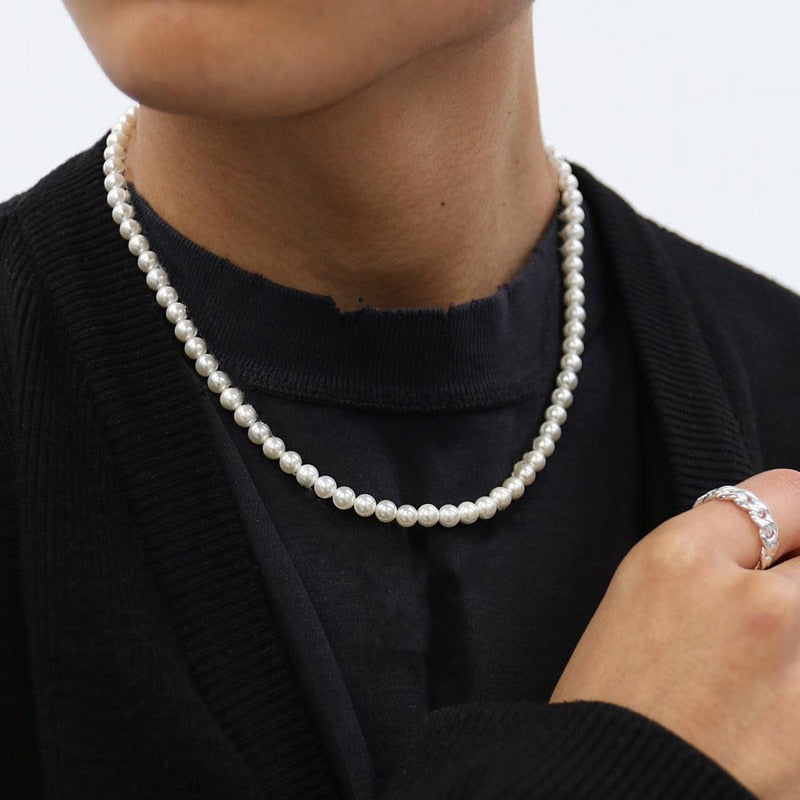 Classic Elegant White Pearl Chokers Necklace