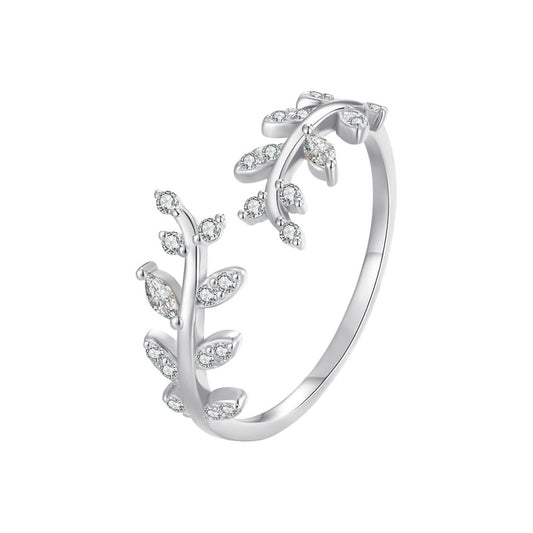 Delicate Leaf Open Ring