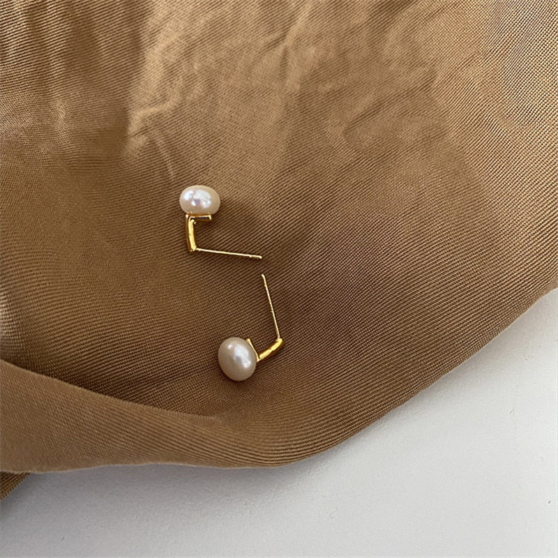 French Exquisite Natural Freshwater Pearl Earrings